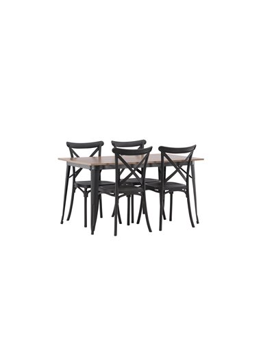 Matgrupp Tempe med Crosett matstolar, 140 × 80 cm