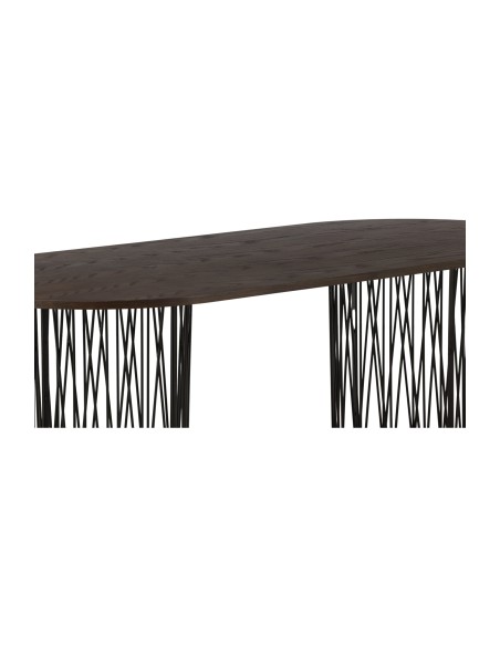 Ovalt matbord Stone, 220 × 100 cm, Mocca
