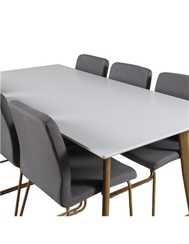 Matgrupp Polar med Mace matstolar, 180 × 90 cm
