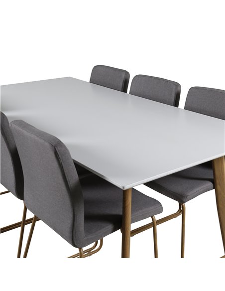 Matgrupp Polar med Mace matstolar, 180 × 90 cm