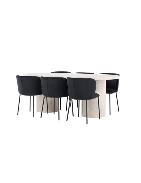 Matgrupp Narvik med Edina matstolar, 200 × 100 cm