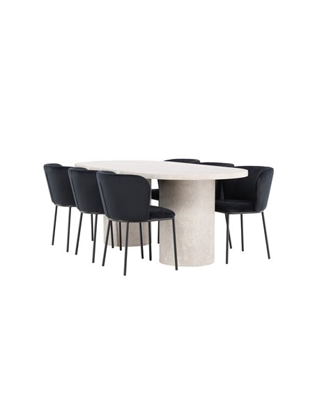 Matgrupp Narvik med Edina matstolar, 200 × 100 cm