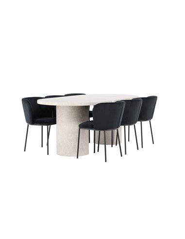 Matgrupp Narvik med Edina matstolar, 200 × 100 cm
