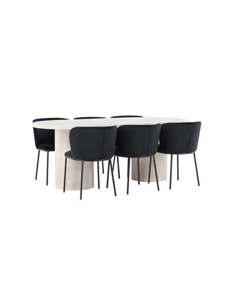 Matgrupp Narvik med Edina matstolar, 200 × 100 cm