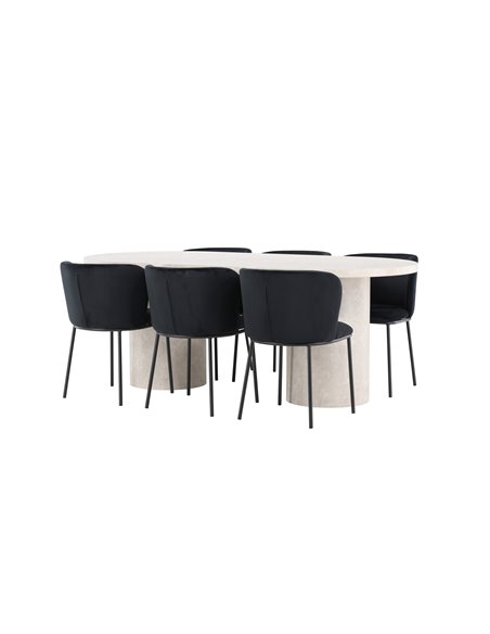 Matgrupp Narvik med Edina matstolar, 200 × 100 cm