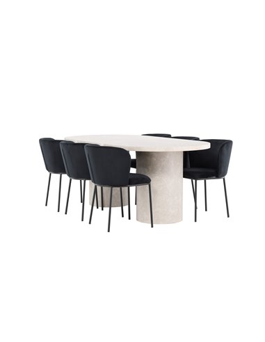 Matgrupp Narvik med Edina matstolar, 200 × 100 cm