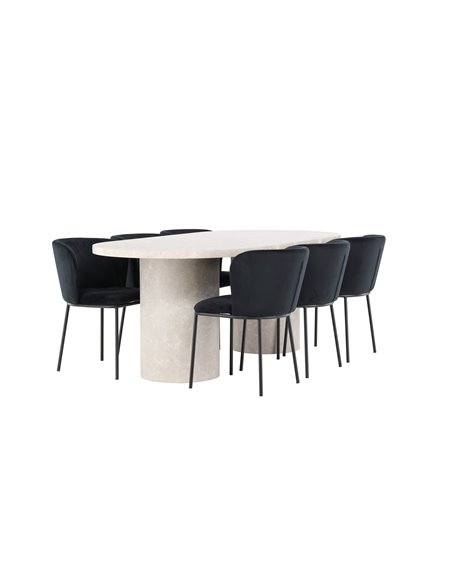 Matgrupp Narvik med Edina matstolar, 200 × 100 cm
