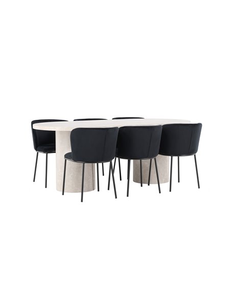 Matgrupp Narvik med Edina matstolar, 200 × 100 cm