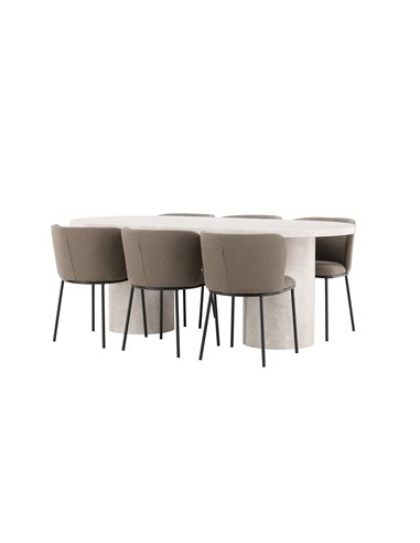 Matgrupp Narvik med Edina matstolar, 200 × 100 cm