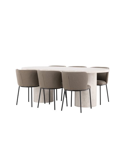 Matgrupp Narvik med Edina matstolar, 200 × 100 cm