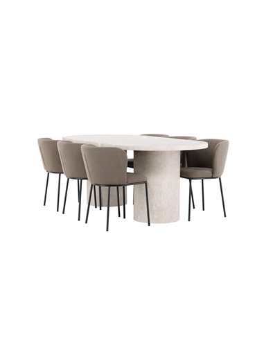 Matgrupp Narvik med Edina matstolar, 200 × 100 cm