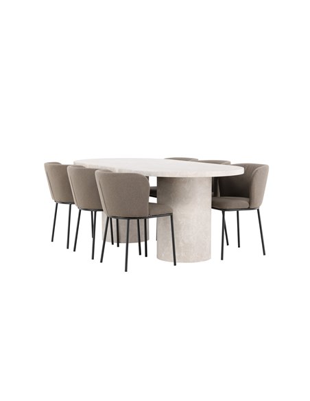 Matgrupp Narvik med Edina matstolar, 200 × 100 cm