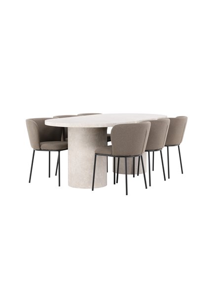 Matgrupp Narvik med Edina matstolar, 200 × 100 cm