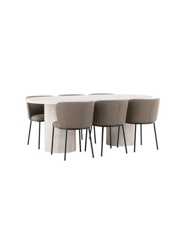 Matgrupp Narvik med Edina matstolar, 200 × 100 cm