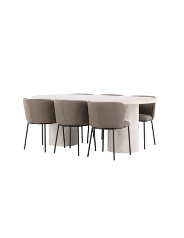 Matgrupp Narvik med Edina matstolar, 200 × 100 cm