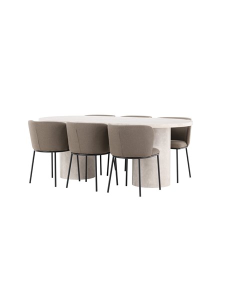 Matgrupp Narvik med Edina matstolar, 200 × 100 cm