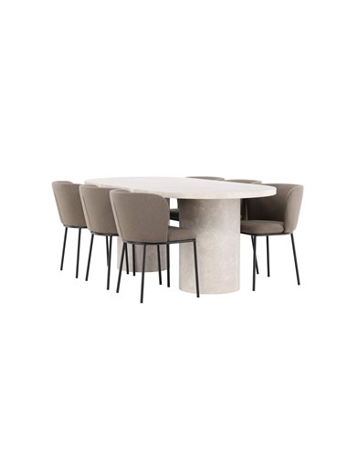 Matgrupp Narvik med Edina matstolar, 200 × 100 cm