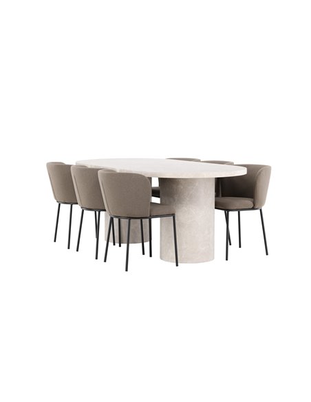 Matgrupp Narvik med Edina matstolar, 200 × 100 cm