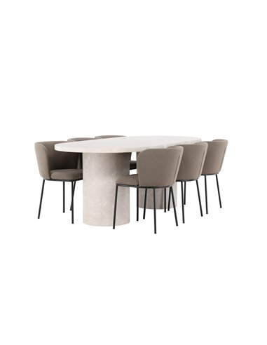 Matgrupp Narvik med Edina matstolar, 200 × 100 cm