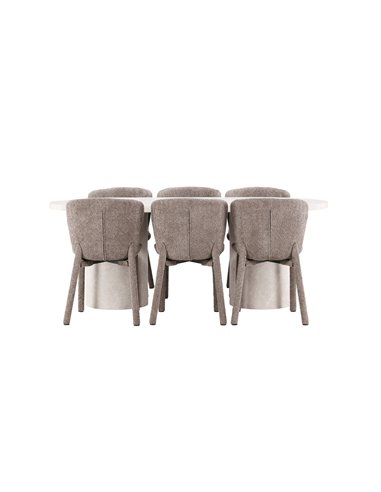 Matgrupp Narvik med Astoria matstolar, 200 × 100 cm