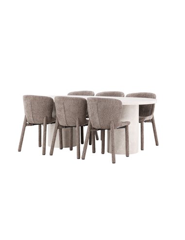 Matgrupp Narvik med Astoria matstolar, 200 × 100 cm