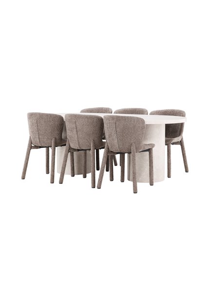 Matgrupp Narvik med Astoria matstolar, 200 × 100 cm