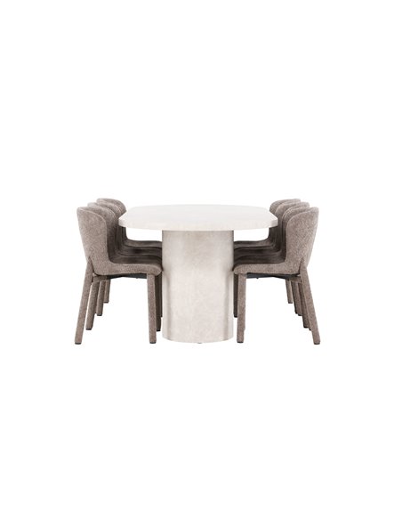 Matgrupp Narvik med Astoria matstolar, 200 × 100 cm
