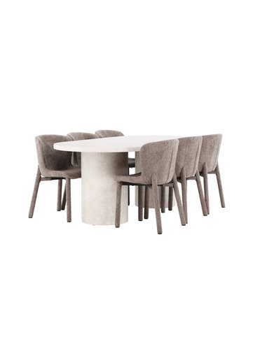 Matgrupp Narvik med Astoria matstolar, 200 × 100 cm