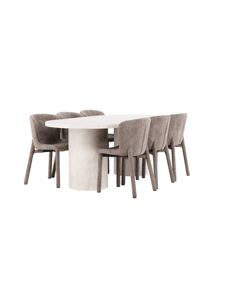 Matgrupp Narvik med Astoria matstolar, 200 × 100 cm