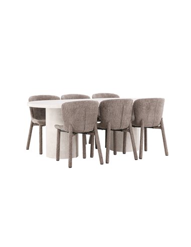 Matgrupp Narvik med Astoria matstolar, 200 × 100 cm
