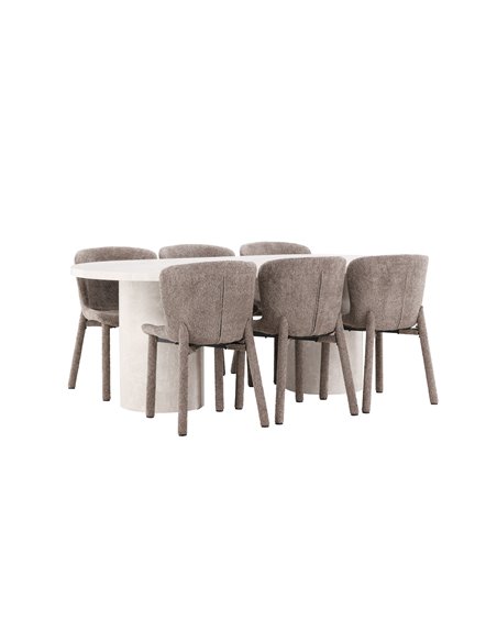 Matgrupp Narvik med Astoria matstolar, 200 × 100 cm