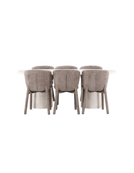 Matgrupp Narvik med Astoria matstolar, 200 × 100 cm