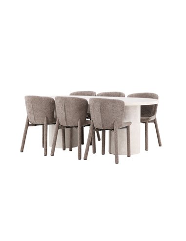 Matgrupp Narvik med Astoria matstolar, 200 × 100 cm