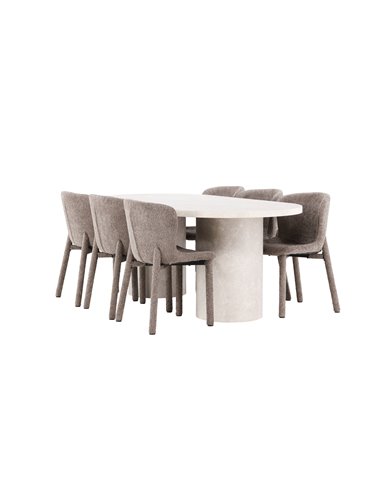 Matgrupp Narvik med Astoria matstolar, 200 × 100 cm