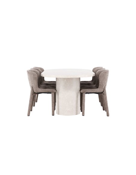 Matgrupp Narvik med Astoria matstolar, 200 × 100 cm