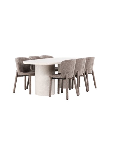 Matgrupp Narvik med Astoria matstolar, 200 × 100 cm