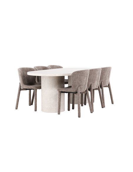 Matgrupp Narvik med Astoria matstolar, 200 × 100 cm