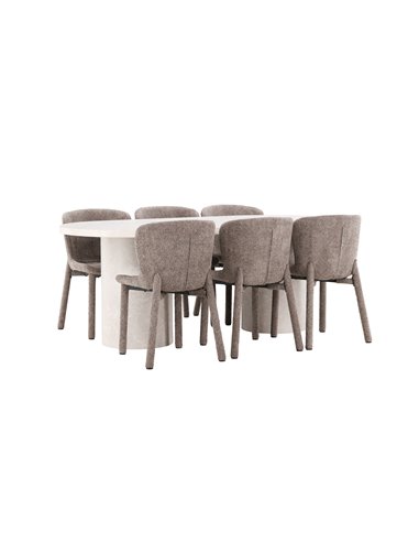 Matgrupp Narvik med Astoria matstolar, 200 × 100 cm