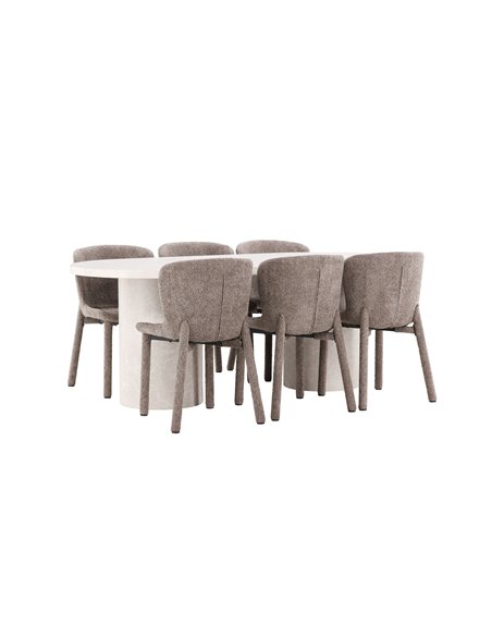 Matgrupp Narvik med Astoria matstolar, 200 × 100 cm
