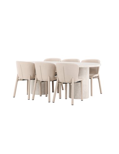 Matgrupp Narvik med Astoria matstolar, 200 × 100 cm