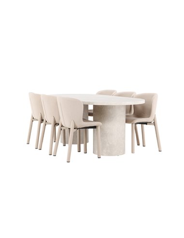 Matgrupp Narvik med Astoria matstolar, 200 × 100 cm