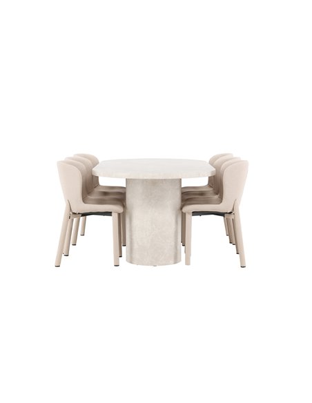 Matgrupp Narvik med Astoria matstolar, 200 × 100 cm