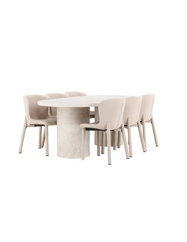 Matgrupp Narvik med Astoria matstolar, 200 × 100 cm