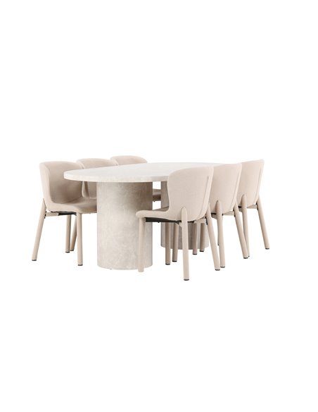 Matgrupp Narvik med Astoria matstolar, 200 × 100 cm