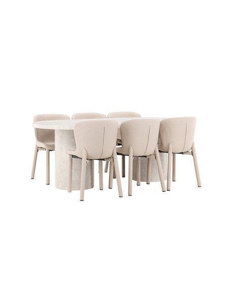 Matgrupp Narvik med Astoria matstolar, 200 × 100 cm