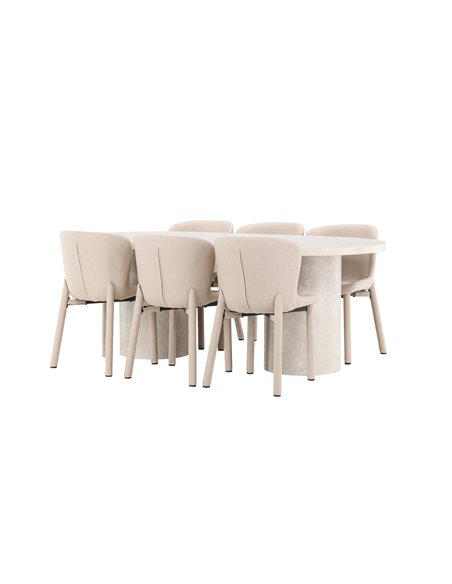 Matgrupp Narvik med Astoria matstolar, 200 × 100 cm