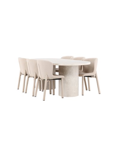 Matgrupp Narvik med Astoria matstolar, 200 × 100 cm