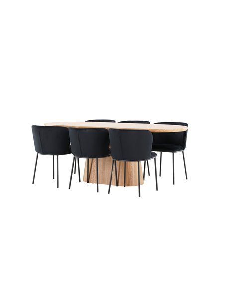 Matgrupp Stjärnö med Edina matstolar, 200 × 90 cm