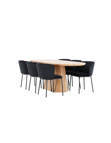 Matgrupp Stjärnö med Edina matstolar, 200 × 90 cm