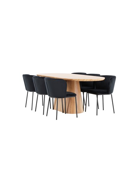 Matgrupp Stjärnö med Edina matstolar, 200 × 90 cm